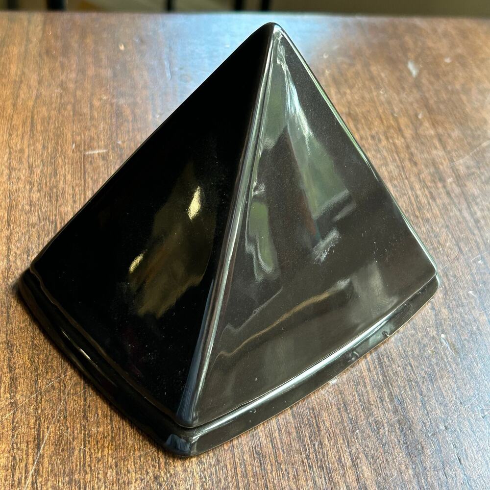 1980s Pierre Casenove for Salins Studio sugar bowl pyramid Postmodern